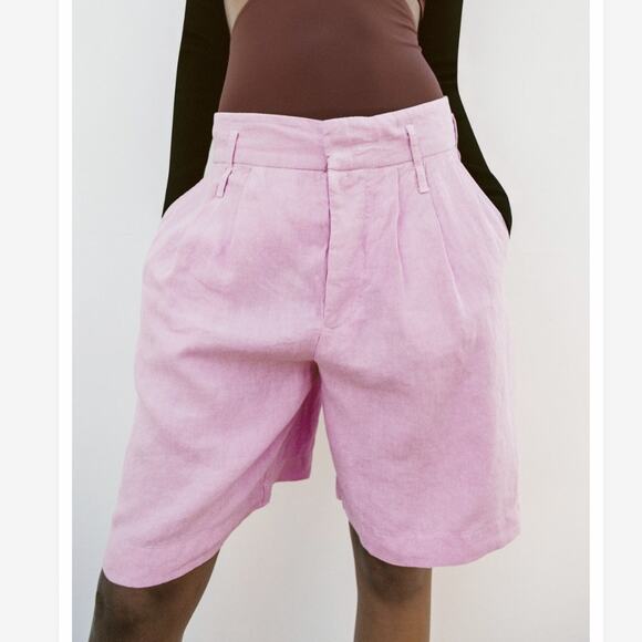 Zara Pants - ZARA STUDIO Limited Edition Linen Shorts Size Medium NWT